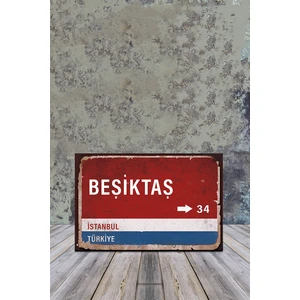 Ahşap Poster Beşiktaş Sokağı 20x30 cm