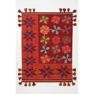 Rugs Modern Mira 567 Etnik Çiçek Temalı Saçaklı Etnik Dokuma Taban Halı