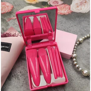 Pro 5'li Aynalı Makyaj Fırça Seti Pembe