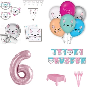 Çıtı Pıtı Store Sevimli Kedi Doğum Günü Seti 8 Kişilik