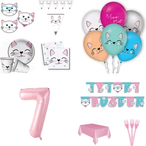 Çıtı Pıtı Store Sevimli Kedi Doğum Günü Seti 8 Kişilik