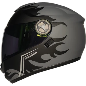 913 Silver Güneş Vizörlü Kapalı Kask Siyah Cam