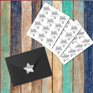 Tuğset Etiket Yapışkanlı Yıldız Şekilli Gümüş Sticker Etiket  24 Adet 3x2,5 cm