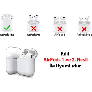 1. ve 2. Nesil Airpods Uyumlu Silikonlu Airpods Kılıfı