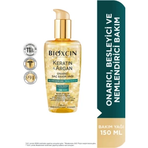 Keratin & Argan Onarıcı Saç Bakım Yağı 150 ml - Yıpranmış ve Hasar Görmüş Saçlar