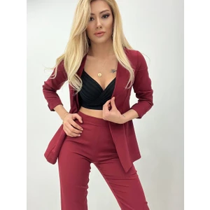 Atlas Kumaş Ceket Pantolon Takım(Bordo)