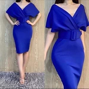 Dalgıç Kumaş Kemerli Elbise (Renk Seçenekli)