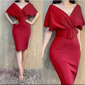 Dalgıç Kumaş Kemerli Elbise (Renk Seçenekli)