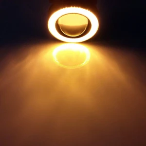 STS Oto Aksesuar Peugeot 301 Uyumlu, Universal Mercekli LED Angel Sis Farı, 76MM Turuncu Renk