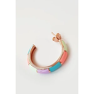 MorMajor Silver Tekli Ince Mineli Renkli Gümüş Küpe