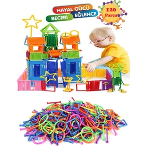 120 Parça Geometrik Çubuklar Bloklar Yapboz Puzzle Bultak Zeka Renk Algı Gelişim Eğitici Oyuncak