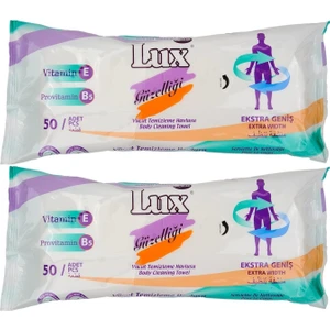Lüx Hasta Vücut Temizleme Islak Mendil Havlu 50 Yaprak Xl (2 Li Set)
