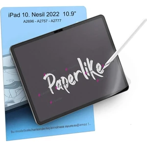 iPad 10. Nesil 11. Nesil A16 2022 - 2025 10.9" Uyumlu Paperlike Ekran Koruyucu Kırılmaz Kağıthissi Paper Like