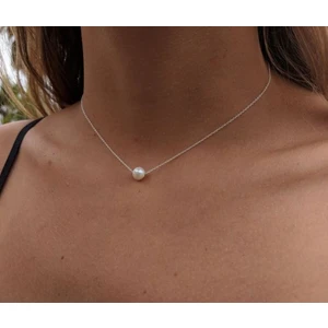 Store Atak Handmade Kaplama Ince Zincir Tek Inci Kadın Erkek Uni Kolye