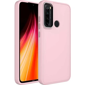 Vip Case Xiaomi Redmi Note 8 Parlak Metal Detaylı Tuşu Kolay Basmalı Lansman Pastel Silikon Ruby Kılıf