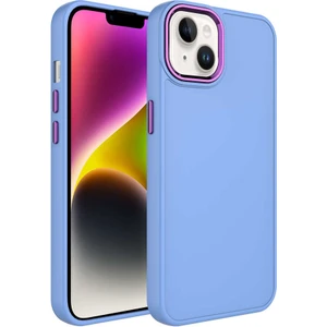 Vip Case iPhone 13 Parlak Metal Detaylı Tuşu Kolay Basmalı Lansman Pastel Silikon Ruby Kılıf