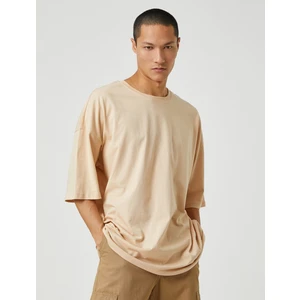 Basic Oversize Tişört Bisiklet Yaka Kısa Kollu