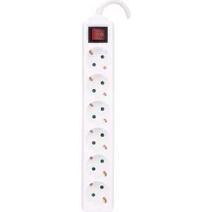 SPS1060A/51 2m Tam Bakır Kablolu 6'lı Çocuk Korumalı Beyaz Priz Çoklayıcı