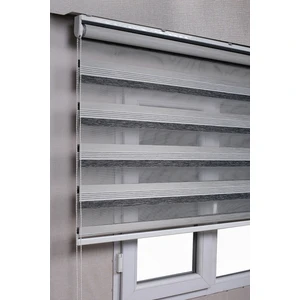 Bizden Perde Premium Çift Renk Siyah Gri Ev Ofis Zebra Stor Perdeler 