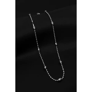 Dorika Model Zincir Paslanmaz Çelik Kolye Gümüş Renk- 4mm