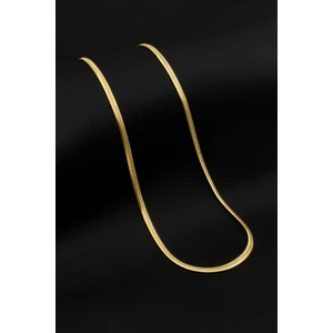 Yassı Yılan Italyan Zincir Paslanmaz Çelik Kolye Altın Renk - 3mm