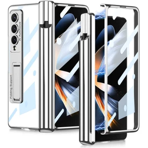 Samsung Galaxy Z Fold 4 Kılıf Kasa ve Ekran Koruyucu 360 Tam Koruma Kapak+Kalem Bölmeli
