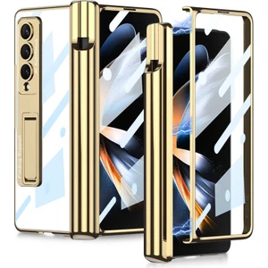 Samsung Galaxy Z Fold 4 Kılıf Kasa ve Ekran Koruyucu 360 Tam Koruma Kapak+Kalem Bölmeli