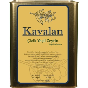 İyi Tarım Uyg. 9 Kg Süzme Ağırlık- Ayvalık Çizik Yeşil Zeytin ORTA BOY