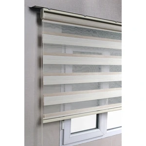 Bizden Perde Premium Çift Renk Krem-Beyaz Ev-Ofis Zebra Stor Perdeler 