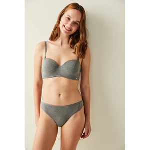 Gri Pamuklu Lotus Slip Külot