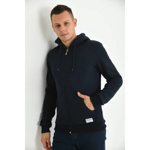 Lacivert Kapüşonlu ve Kanguru Cep Detaylı Sweatshirt