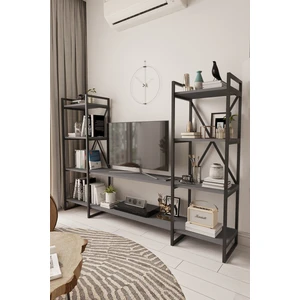 Nilamu  200 cm  Tv Ünitesi / Metal Aksamlı / Açık Raf / Kitaplık / Organizer / Ofis / Ev / Salon / Tv Sehpası / Dekoratif