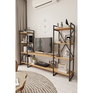 Nilamu  Tv Ünitesi 200 cm  / Metal Aksamlı / Açık Raf / Kitaplık / Organizer / Ofis / Ev / Salon / Tv Sehpası / Dekoratif