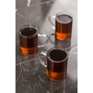 EW's Kitchenware 3'lü Borosilikat Isıya Dayanıklı Termisil Cam Kupa Bardak (3 x 200 Ml)
