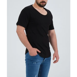 The One Erkek Beyaz Geniş Yaka %100 Pamuk Over Size T-Shirt