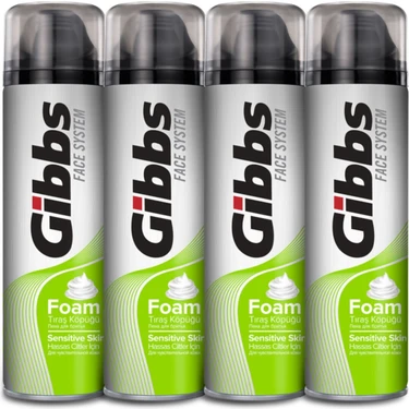 Gibbs Tıraş Köpüğü Profesyonel Tıraş Deneyimi İçin 4 x 250 ml Erkeklere