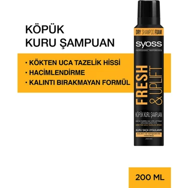 Syoss Fresh & Uplıft Köpük Kuru Şampuan 200