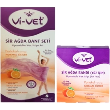 Vi-Vet Vi Vet Vivet Sir Ağda Bandı Portakallı 41lı Set + Vivet Sir Ağda Bandı Portakallı( Yüz Için)