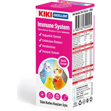 Kiki Excellent Kuş Immune System 25 Ml.