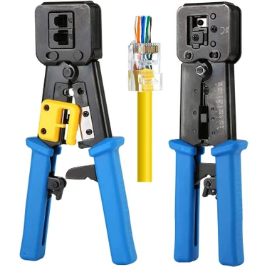 Yeni Nesil RJ45 Pense EZRJ45 Sıkma Pensesi RJ11 RJ12 RJ45 Ethernet Konektörü Sıkma Kesme