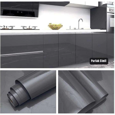 Technosmart 60 x 100 Cm Simli Kendinden Yapışkanlı Parlak Duvar Kağıdı Mutfak Banyo Dolap