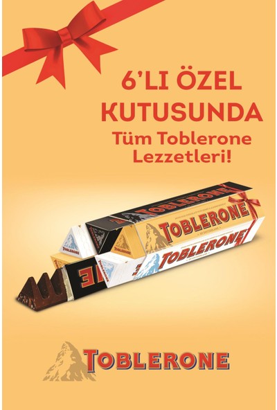 Toblerone Çikolata 100 gr - 6'lı Karma Paket