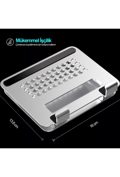 Idock T56-1 Alüminyum Büyük Stabil 4.7 - 13 Inç iPad Tablet Standı Gümüş