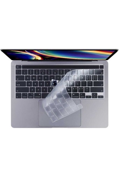Tunaplus Apple Macbook 13' Pro Touch Bar A1706 Zore Klavye Koruyucu Şeffaf Silikon Ped
