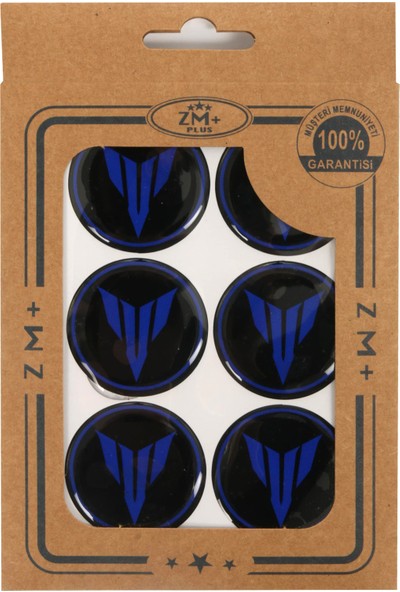Zm+ Plus Yamaha Koruma Takozu mt Damla Etiket Sticker Ø39 mm Siyah-Mavi