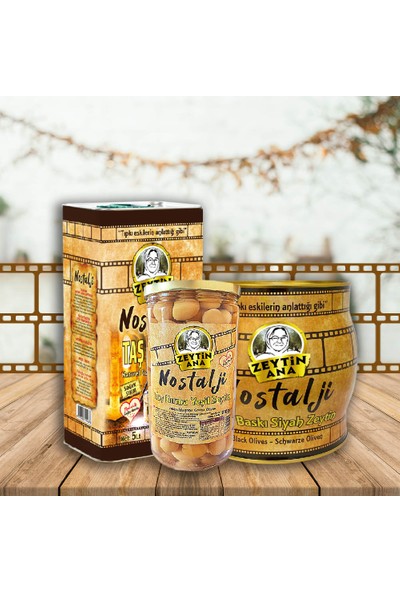 Zeytin Ana Nostalji Siyah Zeytin & Zeytinyağı & Taş Kırma Yeşil Zeytin