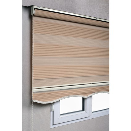 Etekli Kahverengi Pileli Zebra Kaliteli Güneşlik Stor Perde fiyatları