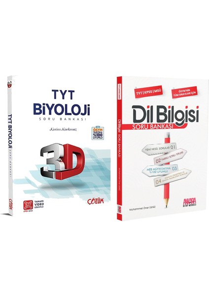 TYT Biyoloji ve Dil Bilgisi Soru Bankası Seti 2 Kitap