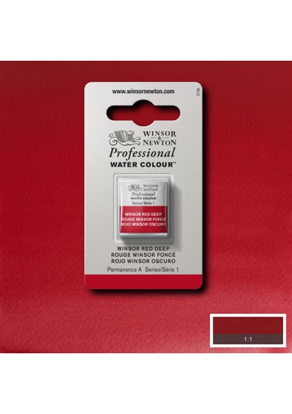 Professional Sulu Boya Yarım Tablet Winsor Red Deep 725 S.1