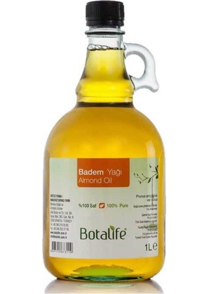 Saf Soğuk Pres Tatlı Badem Yağı 1 Litre 1000 ml